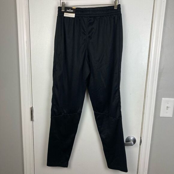 Spalding Men’s Black Joggers Sweat Pants Track Pants Tapered Fit Gym Workout M - Picture 3 of 8